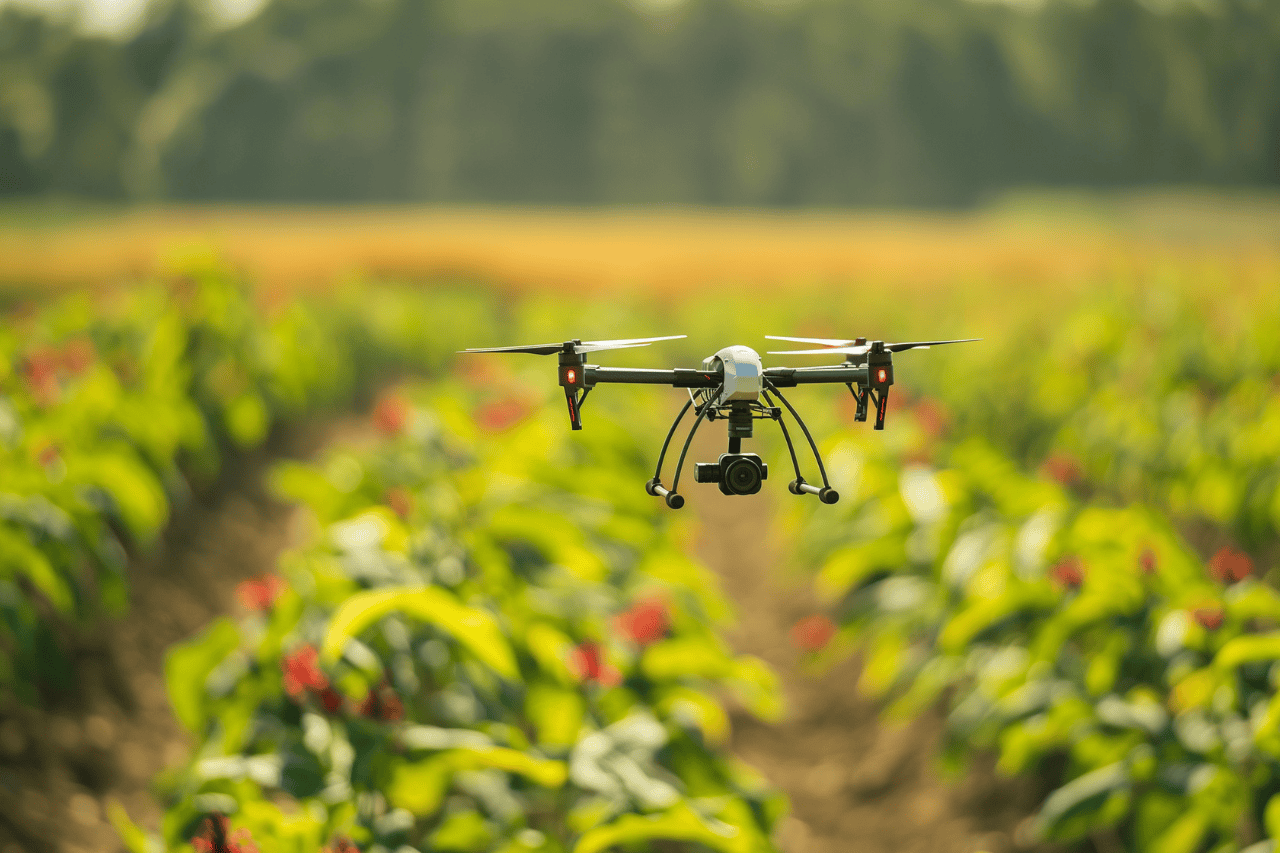 drone on a farm