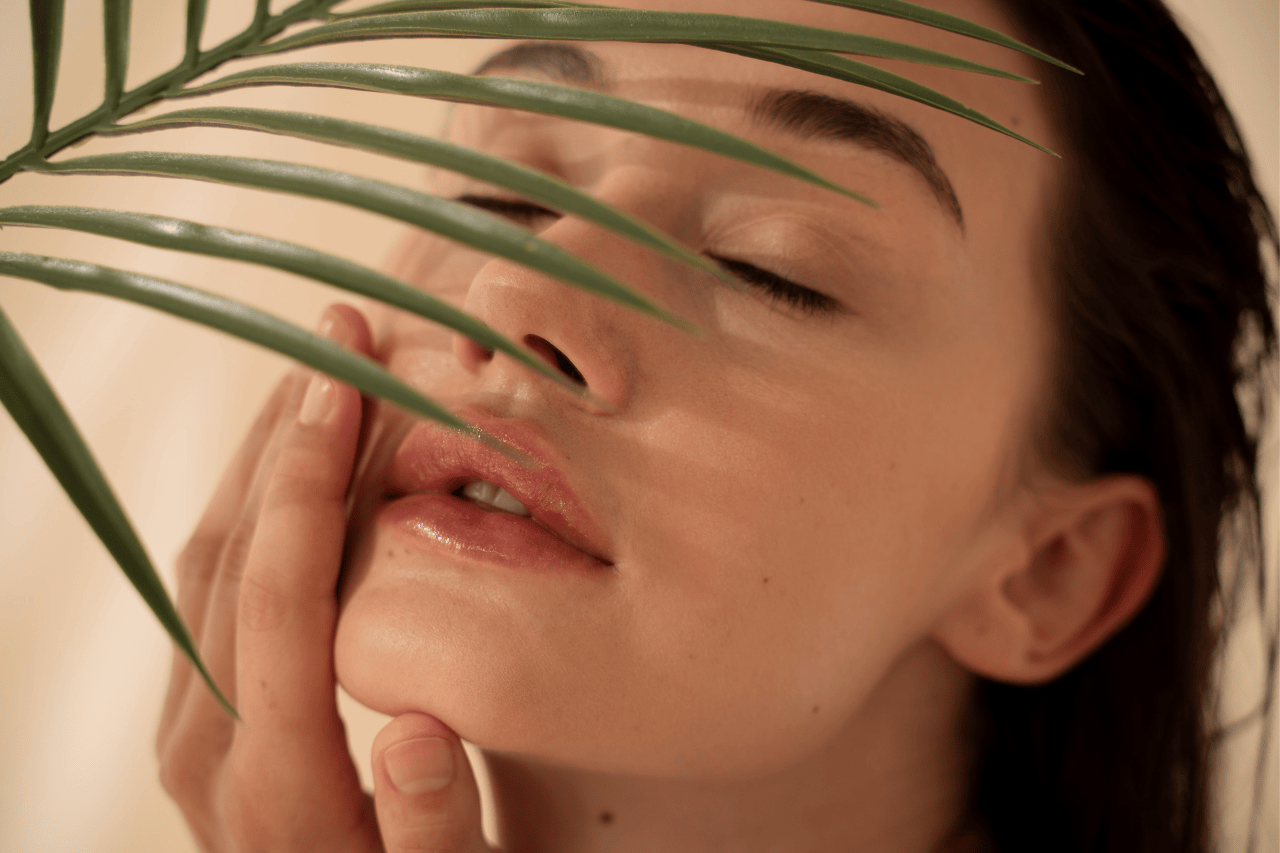 girl posing for a beauty and skincare photoshoot